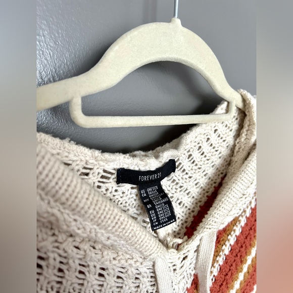 Knit Hooded Poncho Sweater With Hood - Picture 4 of 4